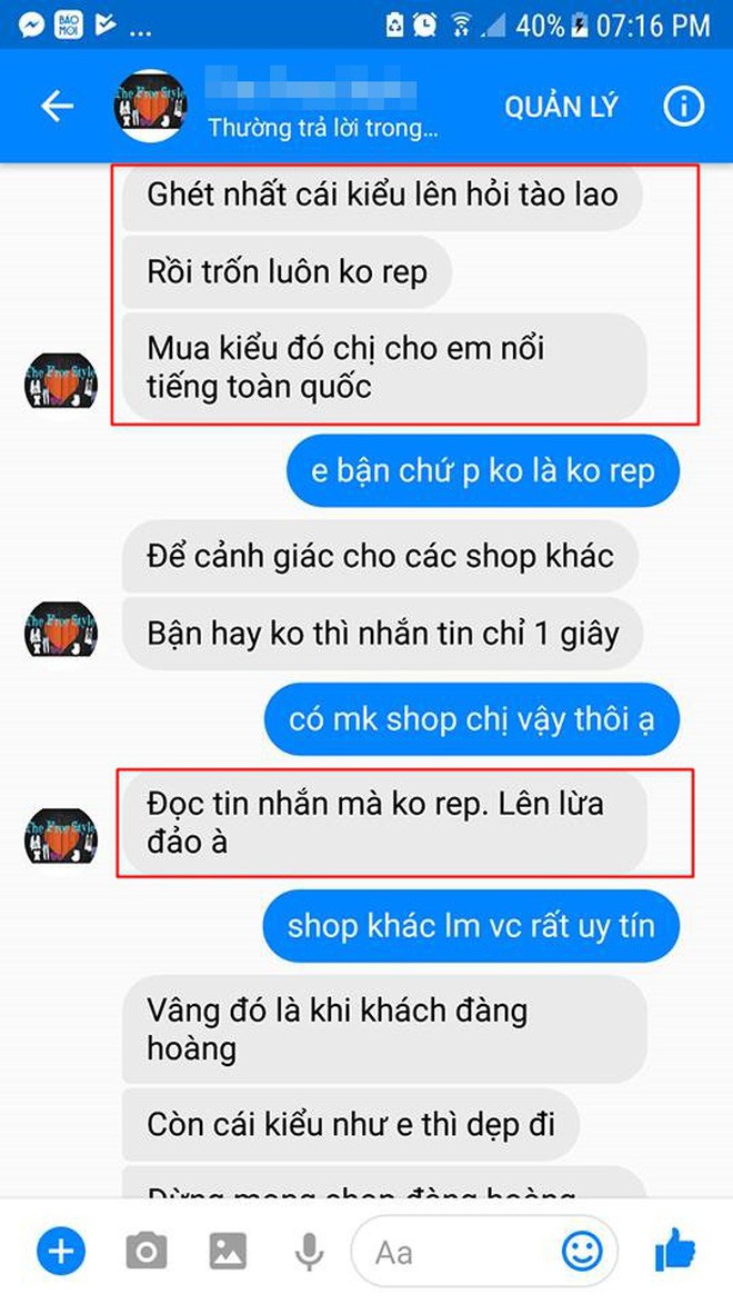 Cô gái căng thẳng không dám đi học vì mới inbox hỏi tư vấn mua áo đã bị chủ shop lên mạng tố chuyên lừa đảo và bùng hàng Cô gái căng thẳng không dám đi học vì mới inbox hỏi tư vấn mua áo đã bị chủ shop lên mạng tố chuyên lừa đảo và bùng hàng